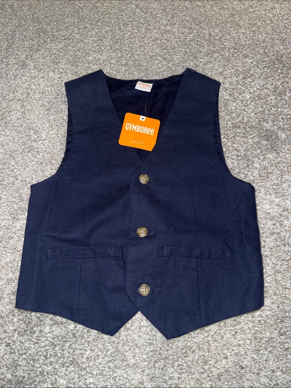 Gymboree Boys' Navy Button-Front Vest